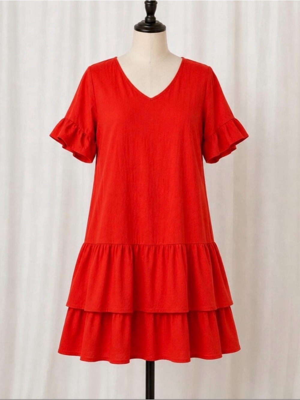 Orange Midi Boho Ruffle Sleeve Dress with POCKETS! New with tags!